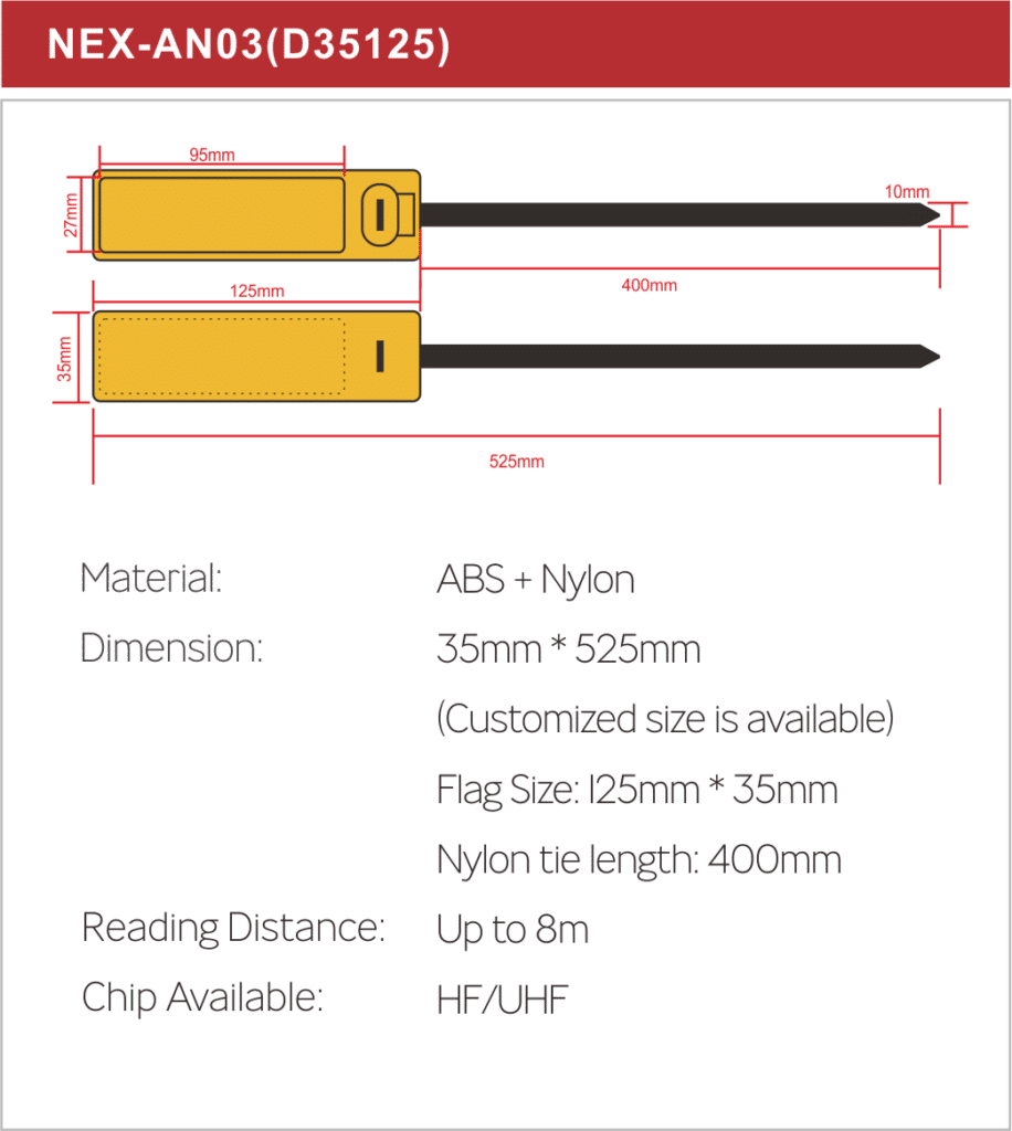 RFID cable tag spec for NEX-AN03