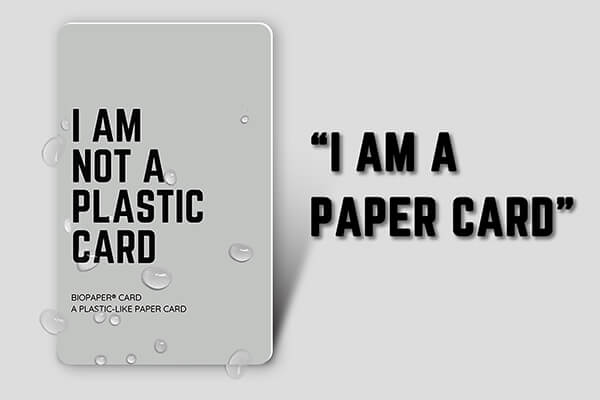 biopaper card - plastic like paper card