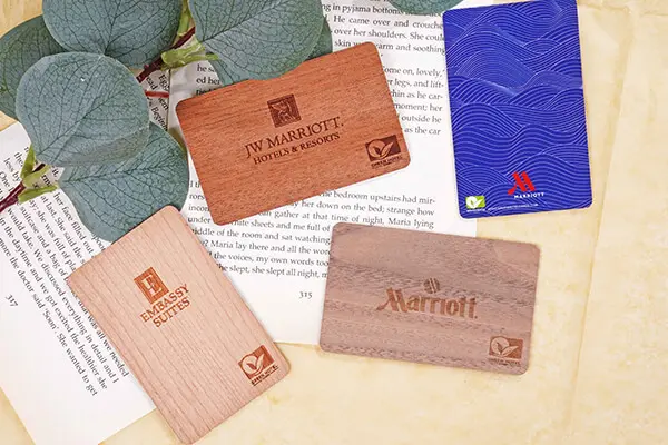 wooden key cards